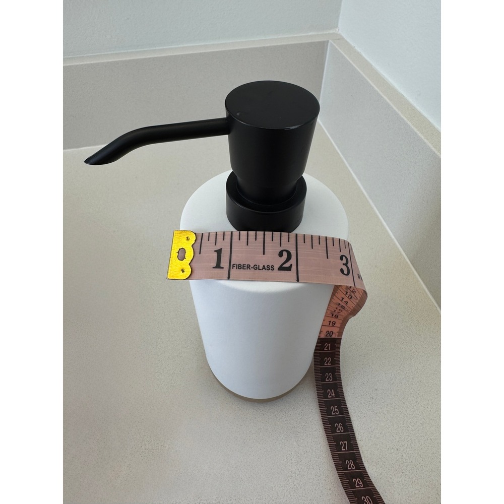 Koolaburra by UGG Bright White Ceramic Lotion Soap Dispenser Matte Black Pump - Picture 7 of 7